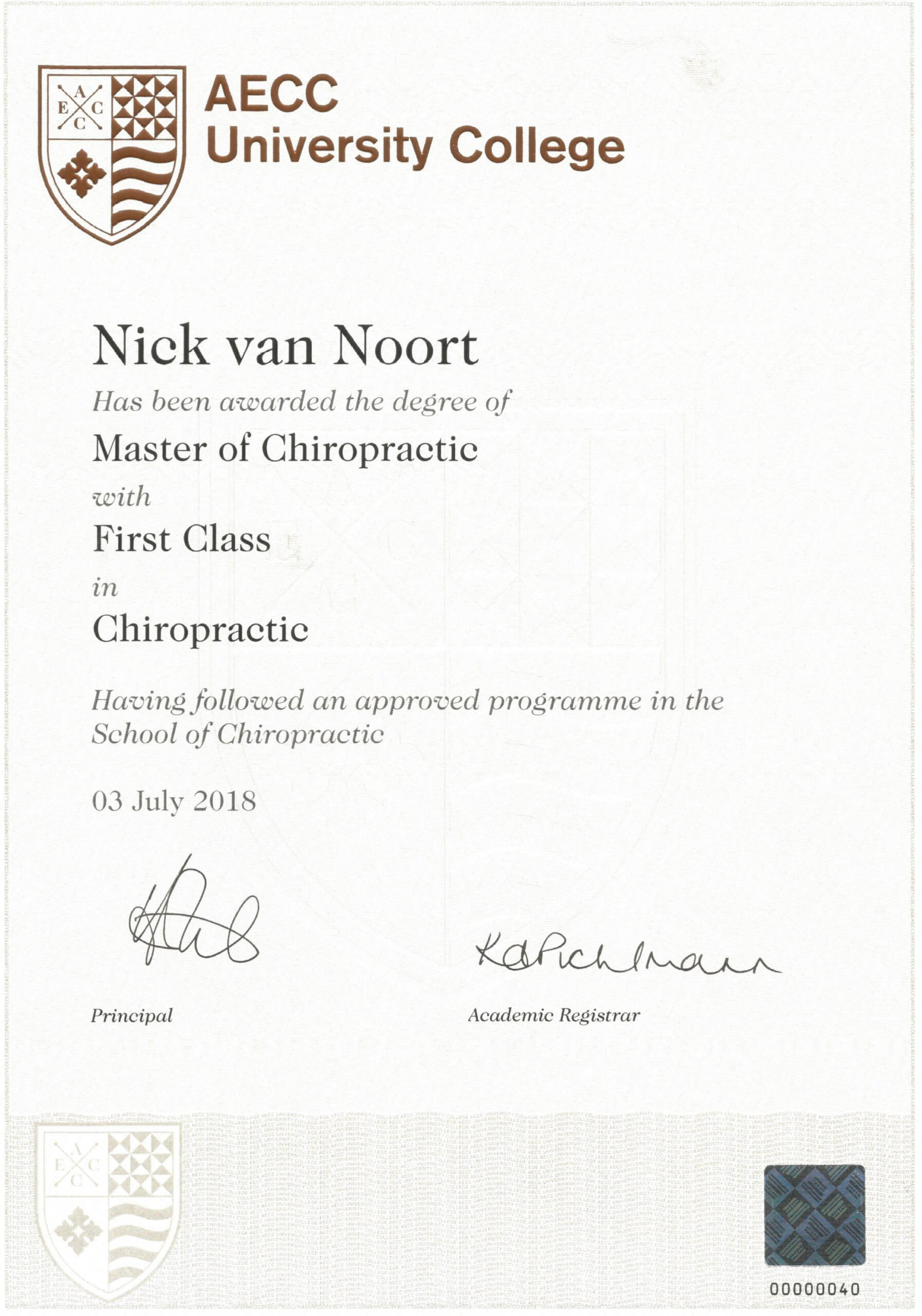 Nick van Noort - Chiropractoren - Chiropractie Praktijk Vividus - Centrum voor Gezondheid Venlo